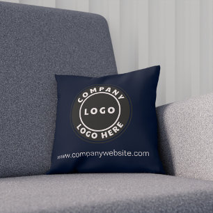 Navy Blue Company Logo Business Showroom Kussen