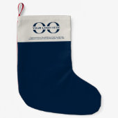 Navy Blue Company Logo Stocking Kleine Kerstsok (Voorkant)