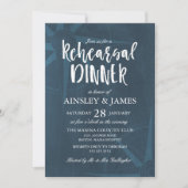 Navy Blue Compass Nautical Rehearsal Dinner Kaart (Voorkant)
