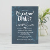 Navy Blue Compass Nautical Rehearsal Dinner Kaart (Staand voorkant)