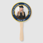 Navy Blue Congrats voor onze Afstudeerder fotoklas Handwaaier (Achterkant)