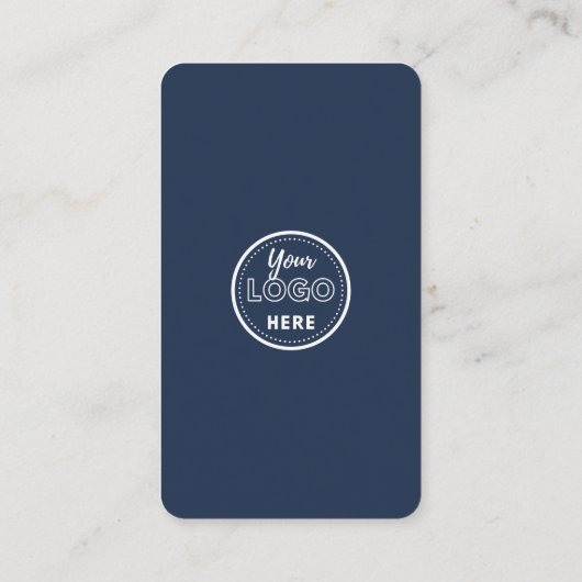 Navy Blue Connect with US Social Media QR Code Visitekaartje (Achterkant)