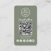 Navy Blue Connect with US Social Media QR Code Visitekaartje (Voorkant)
