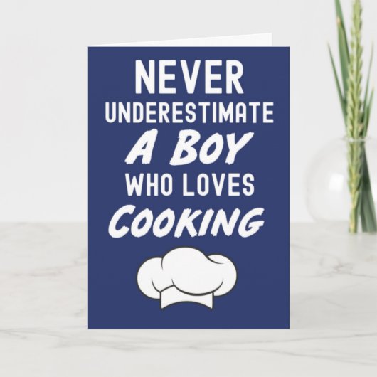 Navy Blue Cooking Cards For Baby Boy For Kids Cook Kaart (Voorkant)