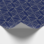 Navy Blue Cool Cobweb Creepy Frightening Halloween Cadeaupapier (Hoek)
