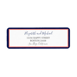 Navy Blue Coral Elegant Modern Chic Wedding Etiket