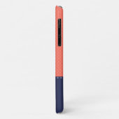 Navy Blue Coral Pink Pattern Anchor  Case-Mate iPhone Case (Achterkant/links)