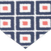 Navy Blue, Coral, White Ikat Diamond Pattern Tafelkleed (Gekanteld)