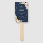 Navy Blue Coral Wildflower Spring Floral Wedding Handwaaier (Achterkant)
