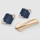 Navy Blue Coral Wildflower Spring Floral Wedding Handwaaier (Niet-gemonteerd)