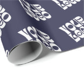 Navy Blue Corporate Business Logo-inpakpapier Cadeaupapier (Rol Hoek)