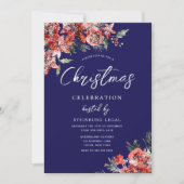 Navy Blue Corporate Gala Vakantie Kerstfeest Kaart (Voorkant)