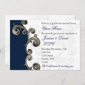 navy blue Corporate party Invitation Kaart (Voorkant / Achterkant)