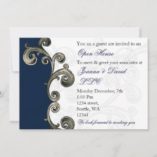 navy blue Corporate party Invitation Kaart