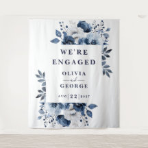 Navy Blue Country Bloemen Engagement Party Achterg