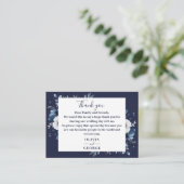 Navy Blue Country Floral Wedding Dank u Plaatskaartje (Staand voorkant)