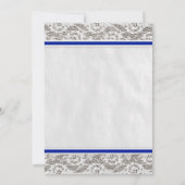 Navy Blue Country Lace Bridal Shower-uitnodigingen Kaart (Achterkant)