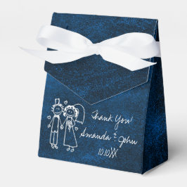 Navy Blue Couple Wedding Favor Dank je Bedankdoosjes