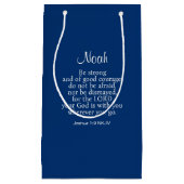 Navy Blue Courage Bijbel Verse - aangepaste naam e Klein Cadeauzakje (Voorkant)