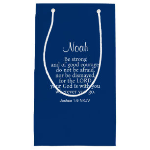 Navy Blue Courage Bijbel Verse - aangepaste naam e Klein Cadeauzakje