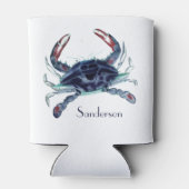Navy Blue Crab Nautical Coastal Koelbox Blikjeskoeler (Achterkant)