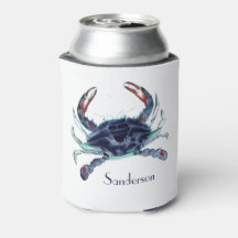 Navy Blue Crab Nautical Coastal Koelbox