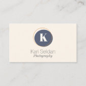 Navy Blue Cream-minimalismonogram Visitekaartje (Voorkant)