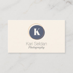 Navy Blue Cream-minimalismonogram Visitekaartje