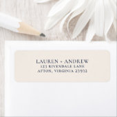 Navy Blue & Cream Minimalist Return Address Label (Insitu)