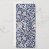 Navy Blue Cream Victoriaans Bruiloft Menu Kaart (Achterkant)