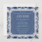 Navy Blue + Creme Delight Bridal Shower-uitnodigin Kaart (Achterkant)