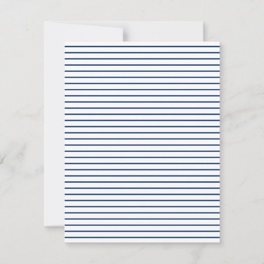 Navy Blue Crest Bruids Douche uitnodiging Kaart (Achterkant)