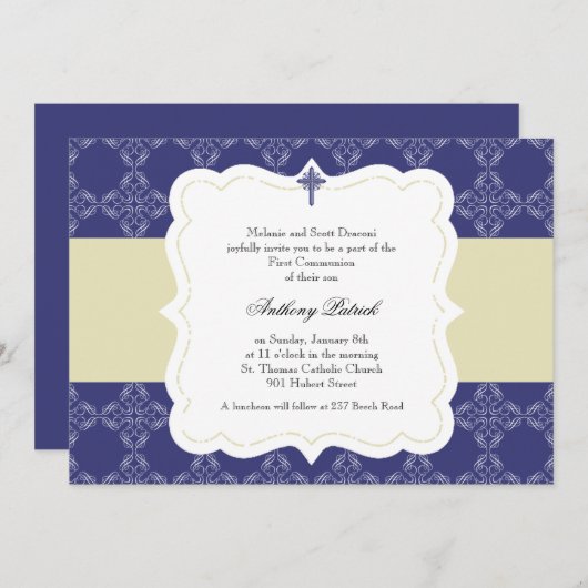 Navy Blue Cross Commune Kaart (Voorkant / Achterkant)