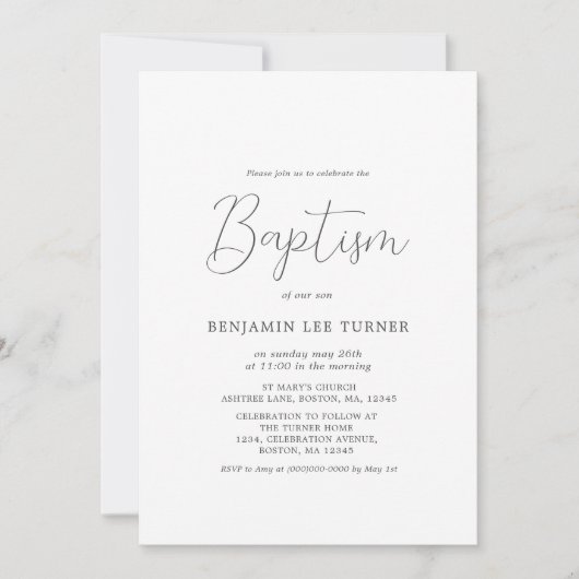 Navy Blue Cross | Doop Kaart (Voorkant)