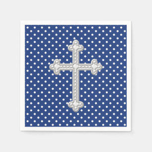 Navy Blue Cross doop Servetten