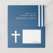 Navy Blue Cross Eerste Communie Plaats Kaarten Plaatskaartje (Buitenkant ongevouwen)