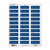Navy Blue Cross Heilige Communauteit Etiket (Full Sheet)