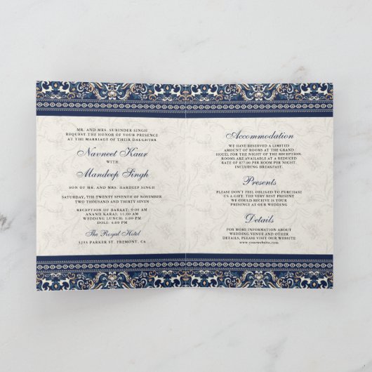 Navy Blue Cross-steek Alles in een sikh bruiloft (Binnen)