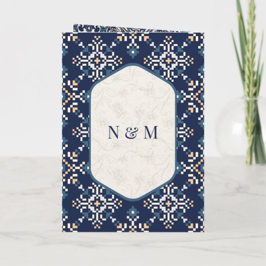 Navy Blue Cross-steek Alles in een sikh bruiloft (Achterkant)