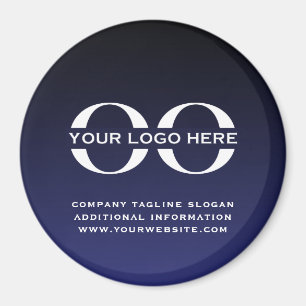 Navy Blue Custom Business Company Logo Magnet