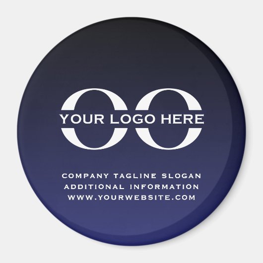 Navy Blue Custom Business Company Logo Magnet (Voorkant)