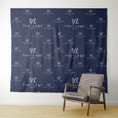 Navy Blue Custom Business Logo Achtergrond Trade s Wandkleed (In Situ (horizontaal))
