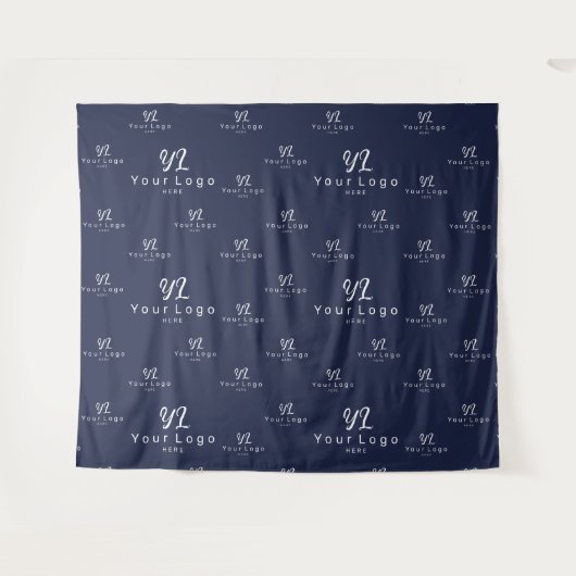 Navy Blue Custom Business Logo Achtergrond Trade s Wandkleed (Voorkant (horizontaal))