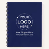 Navy Blue Custom Business Logo Notitieboek (Voorkant)