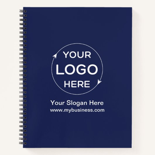 Navy Blue Custom Business Logo Notitieboek (Voorkant)