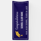 Navy Blue Custom Club Afstuderen Banner (Verticaal)