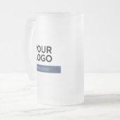 Navy Blue Custom Logo en tekst 16oz Matglas Bierpul (Voorkant links)