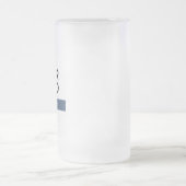 Navy Blue Custom Logo en tekst 16oz Matglas Bierpul (Center)