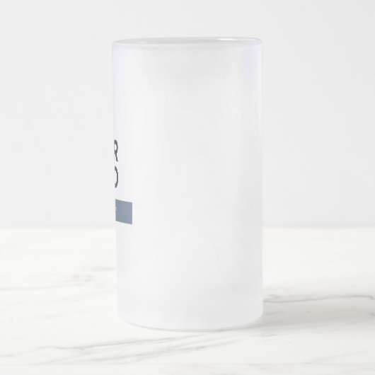 Navy Blue Custom Logo en tekst 16oz Matglas Bierpul (Center)