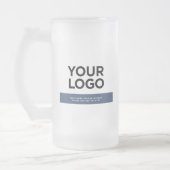 Navy Blue Custom Logo en tekst 16oz Matglas Bierpul (Links)